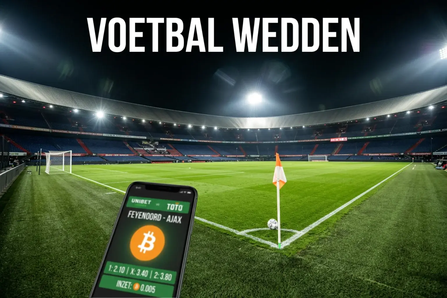 Voetbal wedden met bitcoin op Eredivisie en Champions League